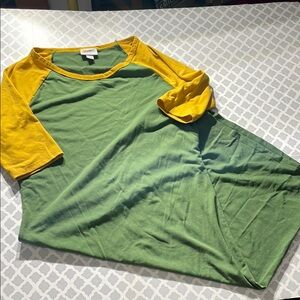 Green and Yellow LuLaRoe Julia Dress. Go Pack Go